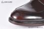 Prada Red Brushed Calfskin Loafers with the Iconic Enameled Metal Triangle Logo