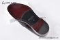 Prada Red Brushed Calfskin Loafers with the Iconic Enameled Metal Triangle Logo