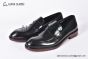 Prada Black Brushed Calfskin Loafers with the Triangle-embossed Logo