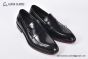 Prada Black Brushed Calfskin Loafers with the Triangle-embossed Logo
