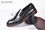 Prada Black Brushed Calfskin Loafers with the Triangle-embossed Logo