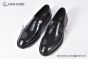 Prada Black Brushed Calfskin Loafers with the Triangle-embossed Logo