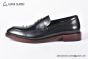 Prada Black Brushed Calfskin Loafers with the Triangle-embossed Logo