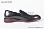 Prada Black Brushed Calfskin Loafers with the Triangle-embossed Logo
