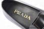 Prada Black Brushed Calfskin Loafers with the Triangle-embossed Logo