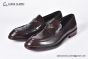 Prada Red Calfskin Loafers with the Iconic Enameled Metal Triangle Logo