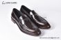 Prada Red Calfskin Loafers with the Iconic Enameled Metal Triangle Logo
