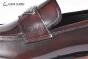 Prada Red Calfskin Loafers with the Iconic Enameled Metal Triangle Logo