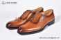 GUCCI Men's Brown Calfskin Lace-up Shoes with Interlocking G 
