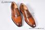 GUCCI Men's Brown Calfskin Lace-up Shoes with Interlocking G 