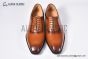 GUCCI Men's Brown Calfskin Lace-up Shoes with Interlocking G 