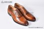 GUCCI Men's Brown Calfskin Lace-up Shoes with Interlocking G 