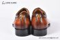 GUCCI Men's Brown Calfskin Lace-up Shoes with Interlocking G 