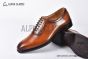 GUCCI Men's Brown Calfskin Lace-up Shoes with Interlocking G 