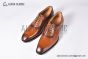 GUCCI Men's Brown Calfskin Lace-up Shoes with Interlocking G 