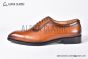 GUCCI Men's Brown Calfskin Lace-up Shoes with Interlocking G 