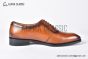 GUCCI Men's Brown Calfskin Lace-up Shoes with Interlocking G 