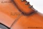 GUCCI Men's Brown Calfskin Lace-up Shoes with Interlocking G 
