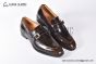 GUCCI Man's Dark Brown Calfskin Buckle Loafers  