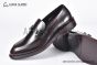 Prada Red Brushed Calfskin Loafers with the Logo-engraved Enameled Metal Bit Ornament