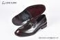 Prada Red Brushed Calfskin Loafers with the Logo-engraved Enameled Metal Bit Ornament