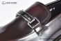 Prada Red Brushed Calfskin Loafers with the Logo-engraved Enameled Metal Bit Ornament