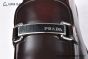 Prada Red Brushed Calfskin Loafers with the Logo-engraved Enameled Metal Bit Ornament