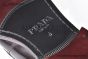 Prada Red Brushed Calfskin Loafers with the Logo-engraved Enameled Metal Bit Ornament