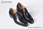 GUCCI Men's Black Calfskin Lace-up Shoes with Interlocking G 