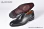 GUCCI Men's Black Calfskin Lace-up Shoes with Interlocking G 
