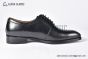 GUCCI Men's Black Calfskin Lace-up Shoes with Interlocking G 