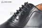 GUCCI Men's Black Calfskin Lace-up Shoes with Interlocking G 