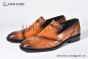Berluti Cursive Galet Scritto Brown Calfskin Loafer