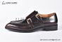 GUCCI Men's Brown Calfskin Monk Starp Shoes