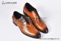 Berluti Alessandro Galet Scritto Brown Calfskin Oxford