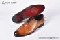 Berluti Alessandro Galet Scritto Brown Calfskin Oxford