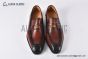 GUCCI Men's Brown Calfskin Loafers with YG Interlocking G