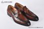 GUCCI Men's Brown Calfskin Loafers with YG Interlocking G