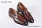 GUCCI Men's Brown Calfskin Loafers with YG Interlocking G