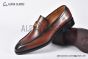 GUCCI Men's Brown Calfskin Loafers with YG Interlocking G