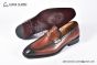 GUCCI Men's Brown Calfskin Loafers with YG Interlocking G