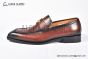 GUCCI Men's Brown Calfskin Loafers with YG Interlocking G