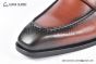 GUCCI Men's Brown Calfskin Loafers with YG Interlocking G