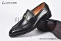 GUCCI Men's Black Calfskin Loafers with Interlocking G