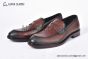 Prada Saffiano Red Calfskin Loafers with Hot-stamped Prada logo