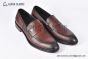 Prada Saffiano Red Calfskin Loafers with Hot-stamped Prada logo