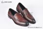 Prada Saffiano Red Calfskin Loafers with Hot-stamped Prada logo