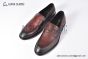Prada Saffiano Red Calfskin Loafers with Hot-stamped Prada logo