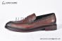 Prada Saffiano Red Calfskin Loafers with Hot-stamped Prada logo