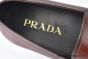 Prada Saffiano Red Calfskin Loafers with Hot-stamped Prada logo
